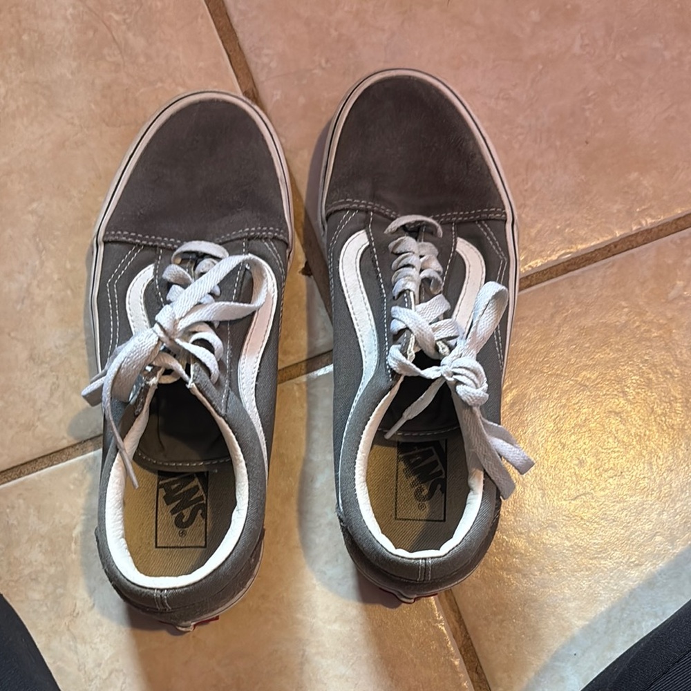 Vans Charcoal and White Lace-Up Sneakers